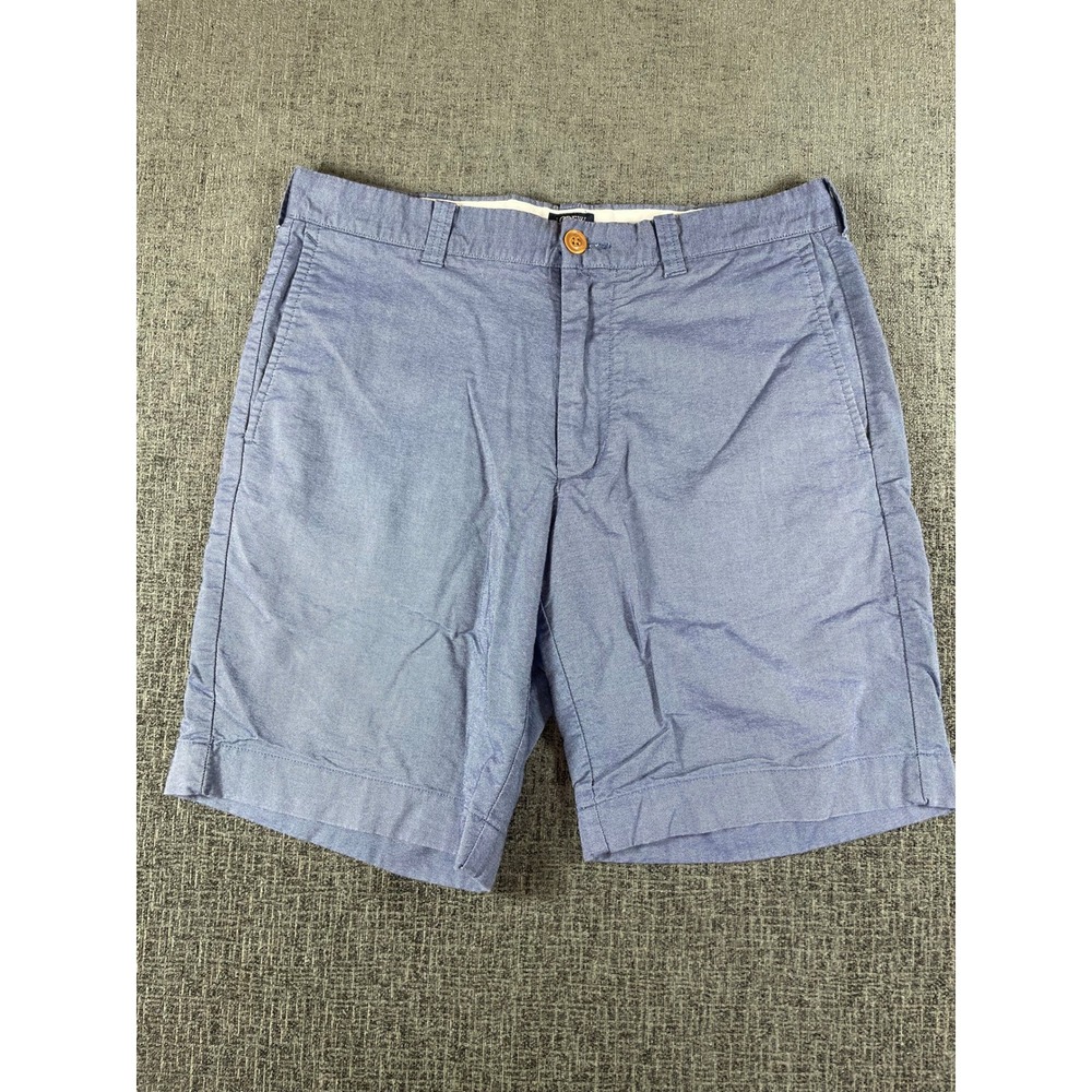 J.Crew Gramercy Mens Blue Micro Pattern Flat Front Shorts Size 32w 9 Inch Inseam
